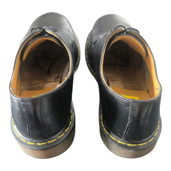 Doc Martens STEEL TOE, Black Leather Gibson Shoes Men's Size 9 - Picture 3 of 8